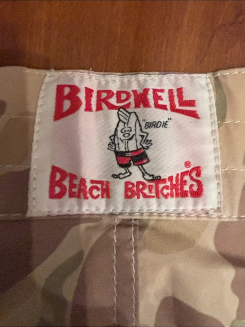 Birdwell Beach Britches Camo Board Shorts Shark Patch Men’s 34 USA